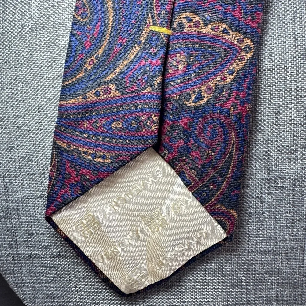 Vintage Givenchy Monsieur Wool Paisley Necktie 52